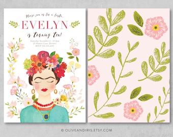 Frida Kahlo Party Invitation / Printable Birthday Party Invitation