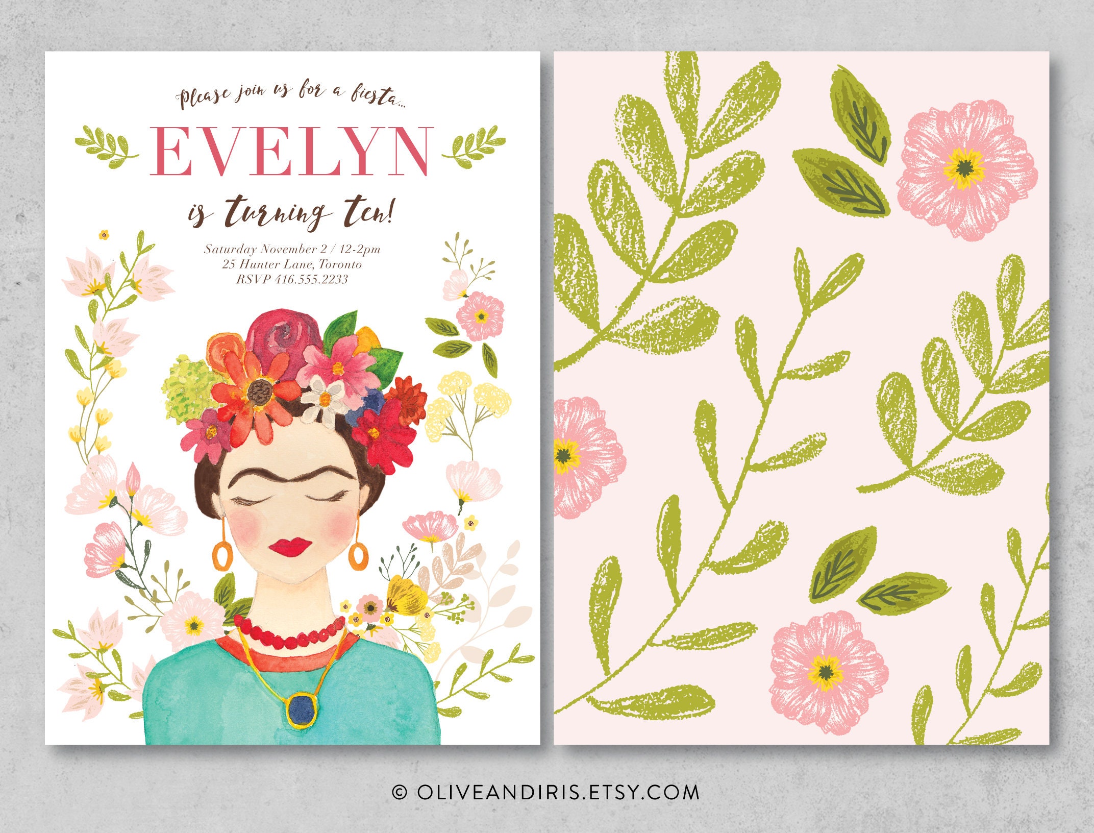 Frida Kahlo Party Invitation / Printable Birthday Party Invitation ...