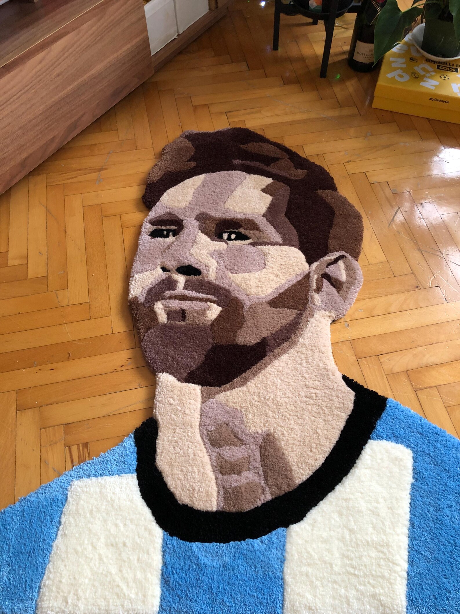 Hand Tufted Lionel Messi Rug - Custom Rug - Football Wall Decor ...