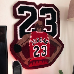 Hand Tufted Michael Jordan Rug – Custom NBA Wall Art – Basketball Fan Gift