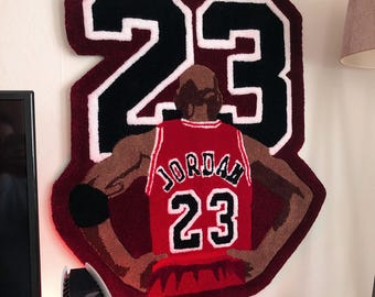 Hand Tufted Michael Jordan Rug – Custom NBA Wall Art – Basketball Fan Gift