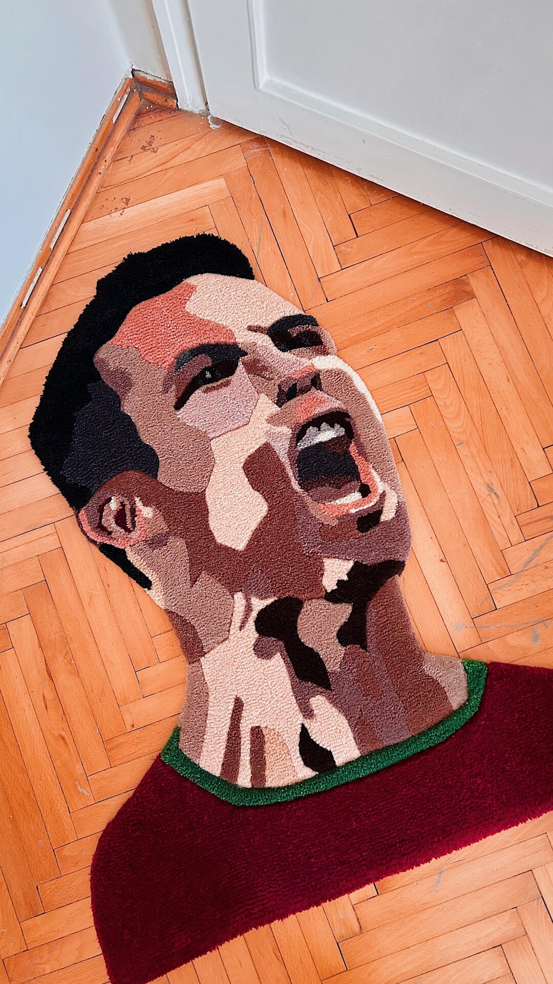 Hand Tufted Cristiano Ronaldo Rug - Custom Soccer Wall Art - Football ...