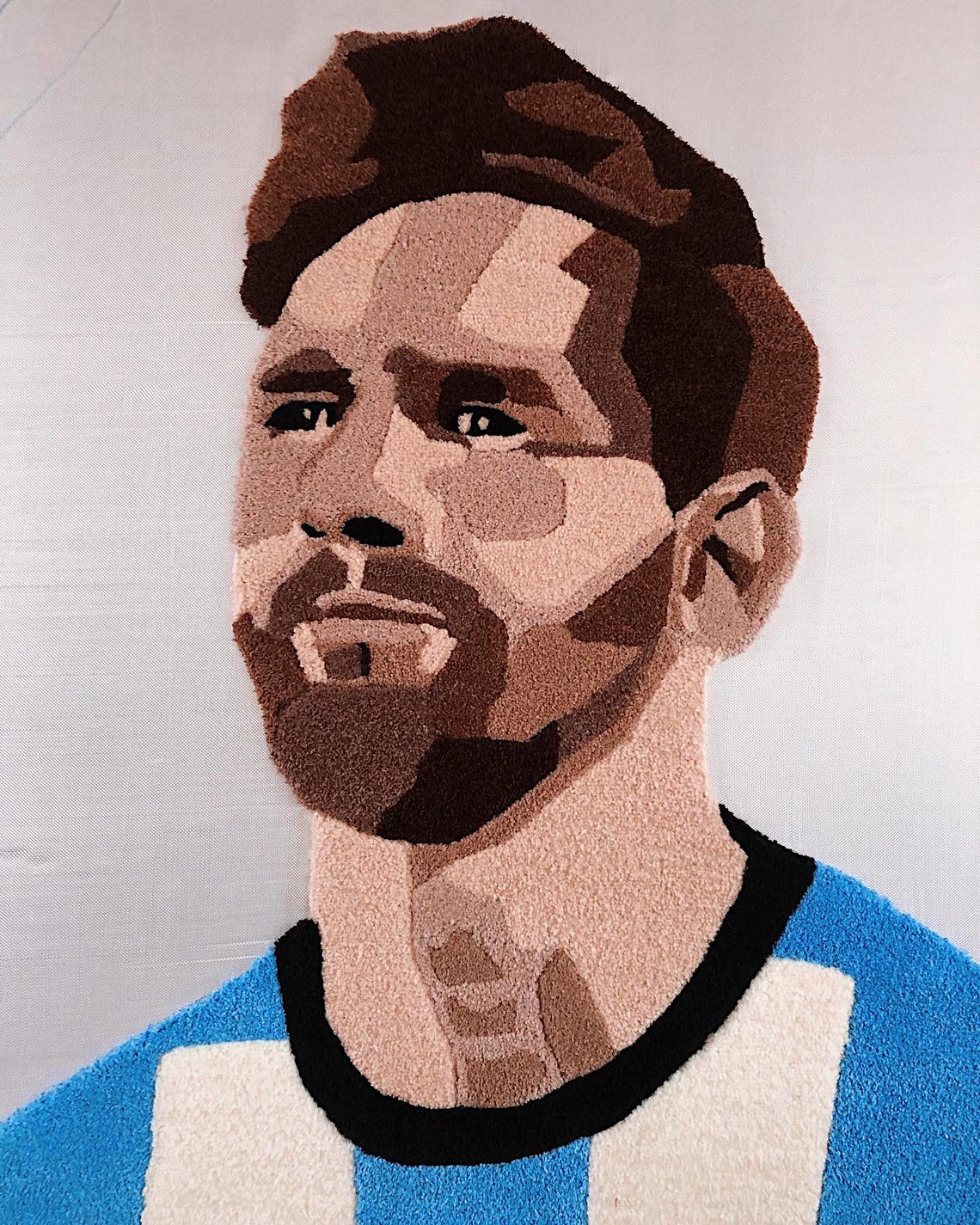 Handmade Lionel Messi Rug – Football Legend Tufted Rug, Acrylic Wall ...