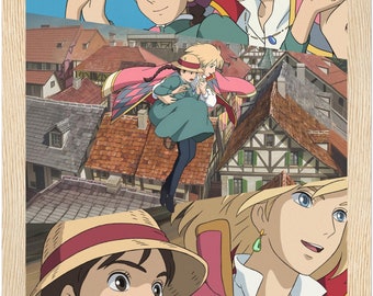 Howl's Moving Castle Light Painting Artwork, Table Lamp, Unique Gift, Wall Art Frame light