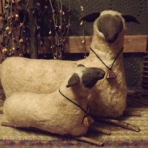 Primitive Mother Sheep and Lamb