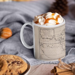 Portugisische Entdeckungen Weltkarte Keramiktasse, historische Erkundung Kaffeetasse, Reisegeschenk, Wasserabenteuer Souvenir, Entdeckertee