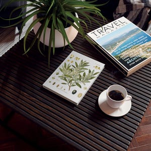Olive Tree Journal, Rustic Floral Notebook, Botanical Diary, Vintage Plant Design Book, Countryside Sketchbook