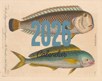 Calendario vintage de peces 2026: un regalo para los amantes de la naturaleza