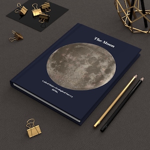 The Moon USGS 1970c Hardcover Journal, Sketchbook, Diary, Notebook, Astronomy Gift, Space Lovers