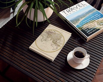 Vintage World Map Journal: 1779 Historical Travel Diary