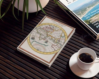 Antique World Map Journal Hard Cover