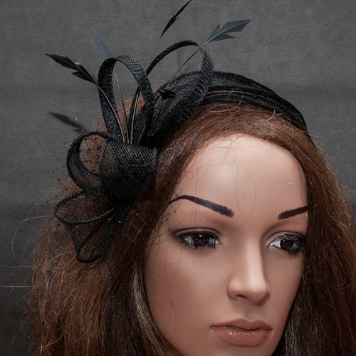 Black Fascinator With Feathers. Made to Order Depending on Etsy