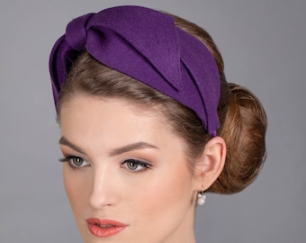 Purple wide headband. Purple turban headband.