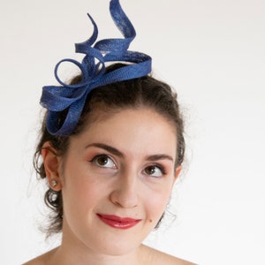 Blue minimalist fascinator. Royal blue fascinator.