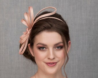 Pink wedding fascinator. Pink wedding headpiece.