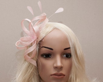 Very light pink modern and simple fascinator for your special occasions