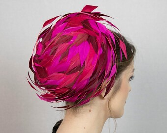 Pink pillbox hat. Jackie O style haute couture pillbox hat for women. Only 1 piece available you see at the pictures