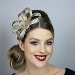 Golden wedding fascinator. New design from Less is More collection, 2024 image 1