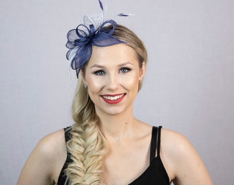 Blue bow fascinator. Blue wedding fascinator. New fascinator for 2023 weddings and races.