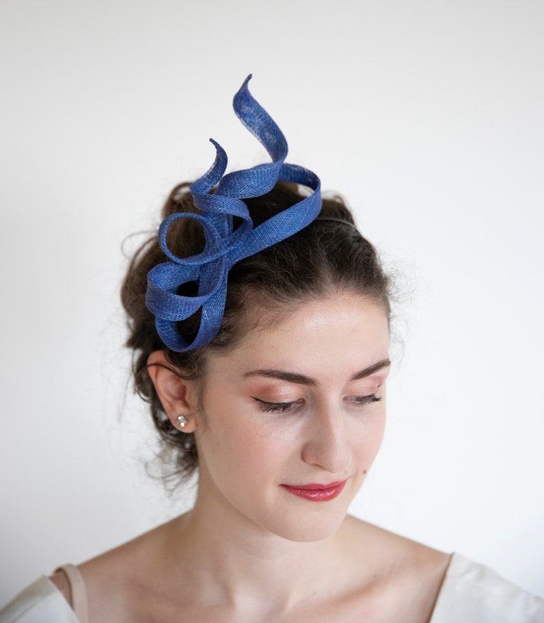 Blue minimalist fascinator. Royal blue fascinator. image 7