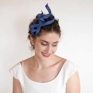 Blue minimalist fascinator. Royal blue fascinator. image 3