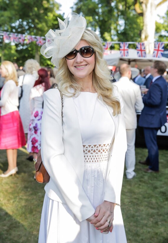 Items similar to Natural white stunning saucer hat for Derby, Ascot