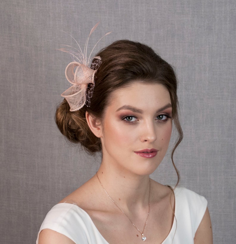 Blush Pink Fascinator. Pink Wedding Fascinator. Etsy
