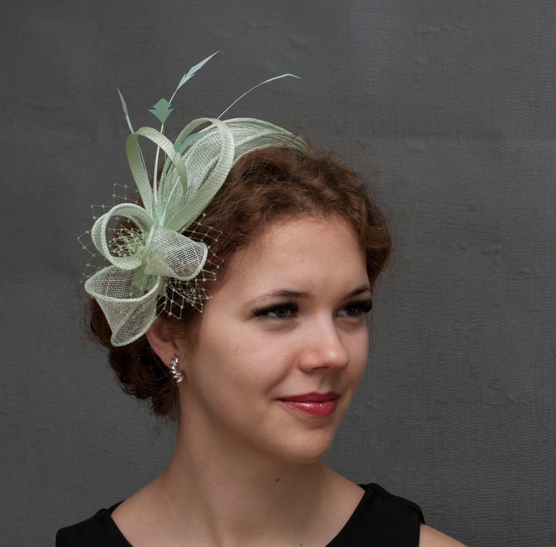 Light Green Fascinator.green Fascinator. Made to Order. Etsy