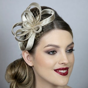 Golden wedding fascinator. New design from Less is More collection, 2024 image 3