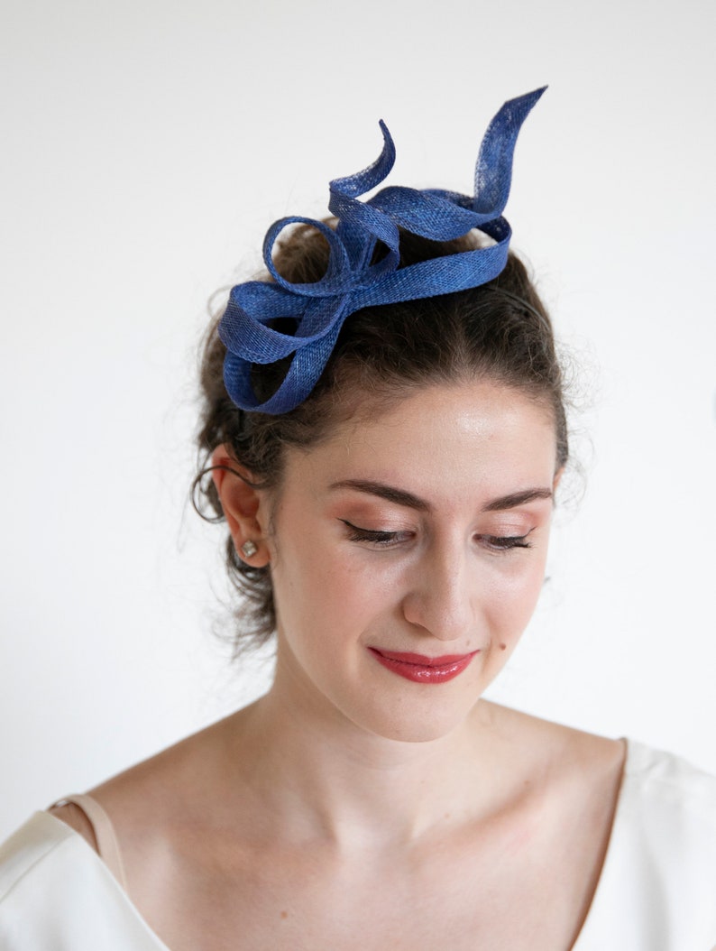 Blue minimalist fascinator. Royal blue fascinator. image 8