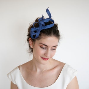 Blue minimalist fascinator. Royal blue fascinator. image 1