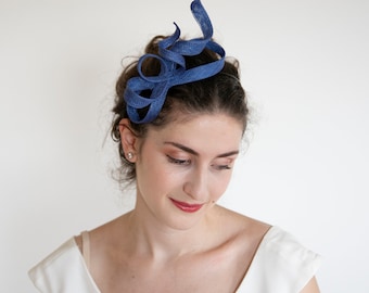 Blue minimalist fascinator. Royal blue fascinator.