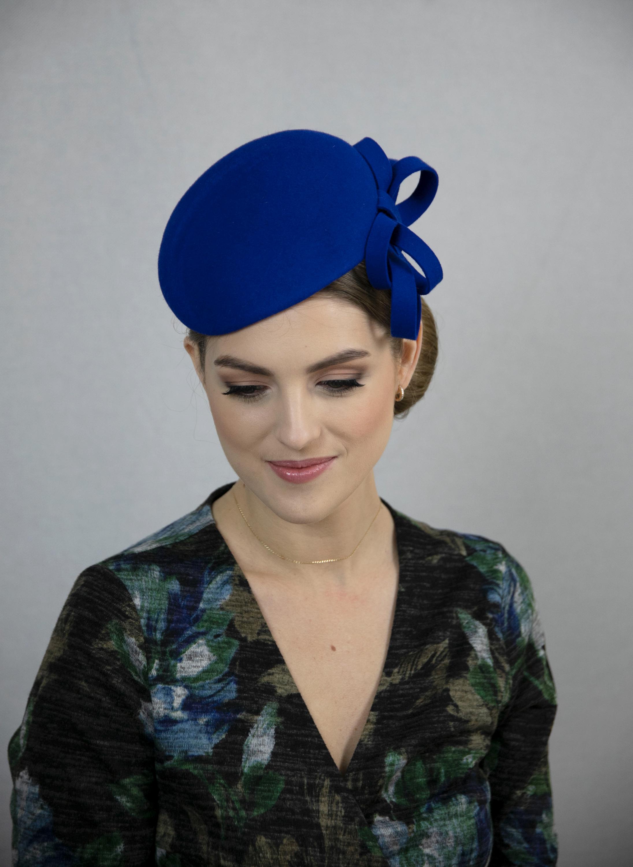 Vintage Royal Blue Velvet Pillbox Hat with Feathers Cobalt Mid Century flapper SOLD. A sapphire blue rayon velvet tilt hat from the late  main image 3