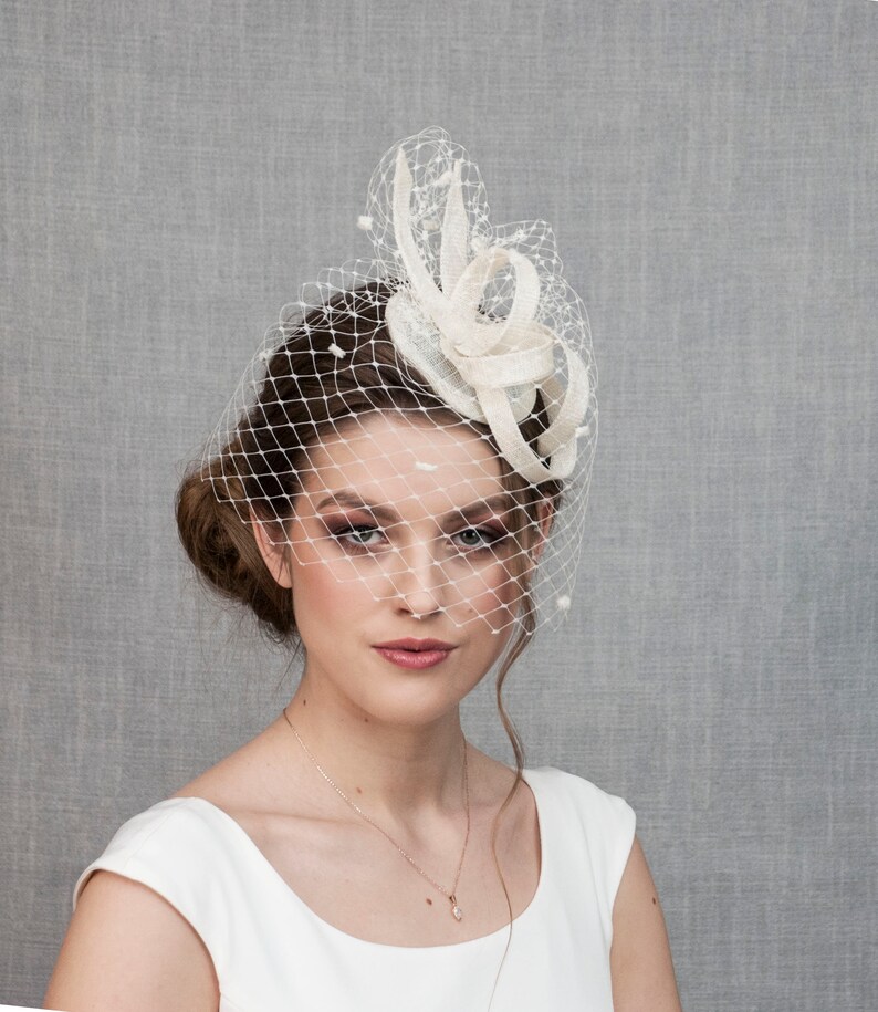 White Wedding Fascinator Headpiece 