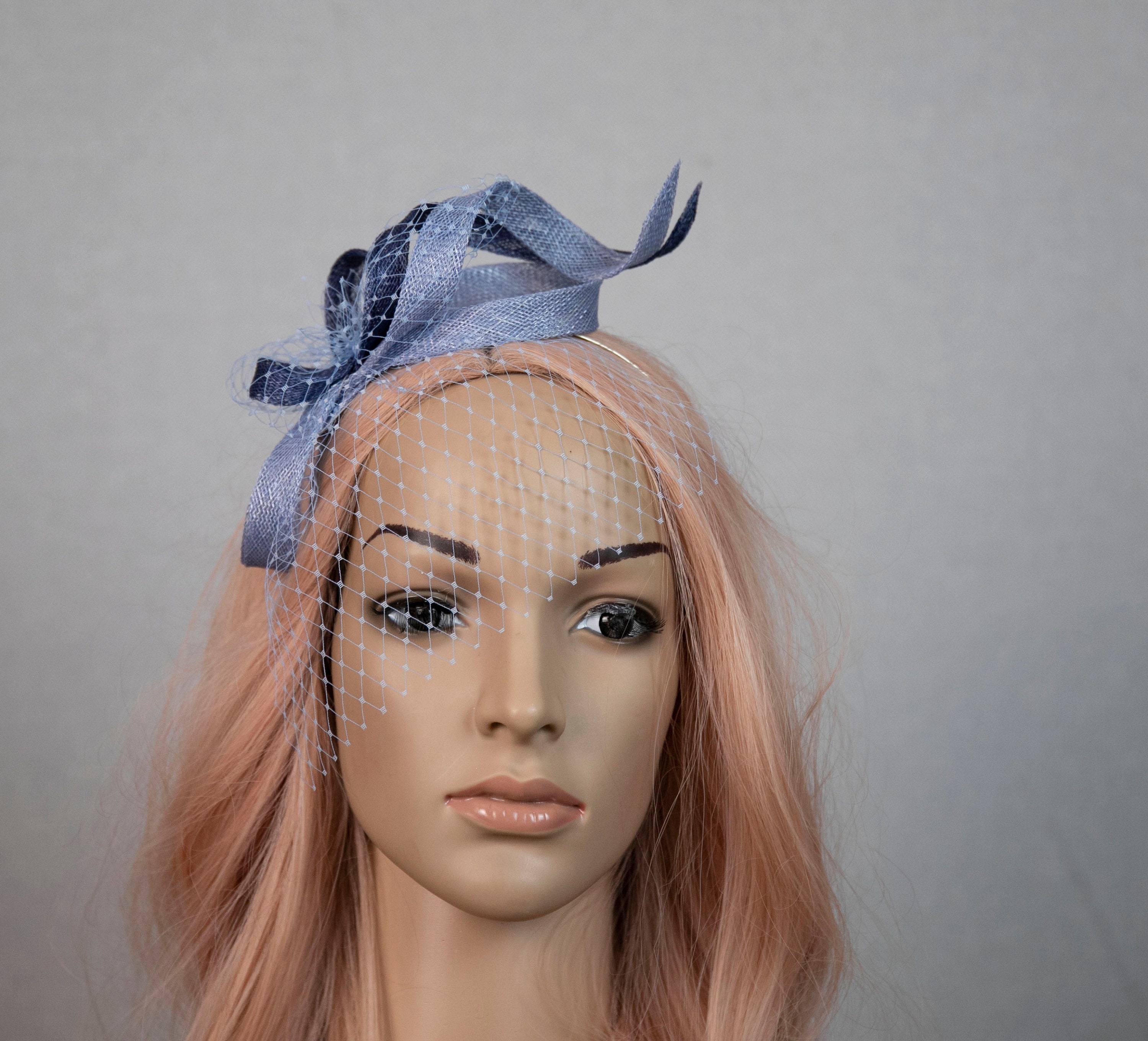Blue Minimalist Fascinator. Light Blue Modern Fascinator. New Etsy UK