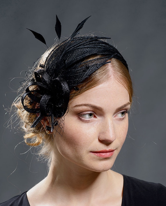 Black fascinator deals