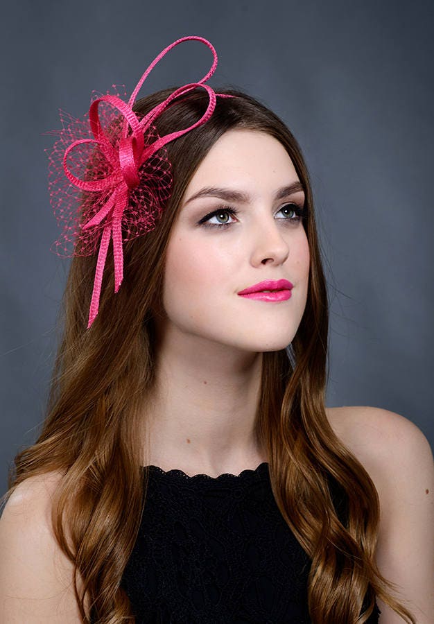 Pink Fascinator. Hot Pink Fascinator. Fascinator. Fuschia Pink Etsy