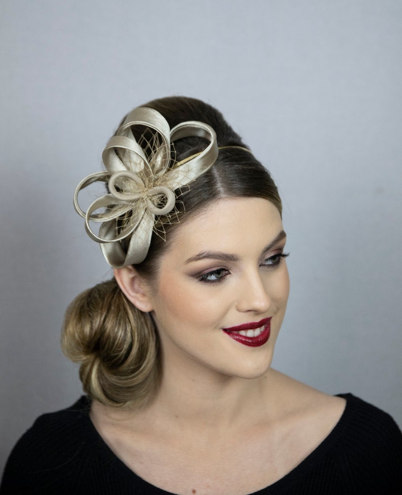 Golden wedding fascinator. New design from Less is More collection, 2024 image 10
