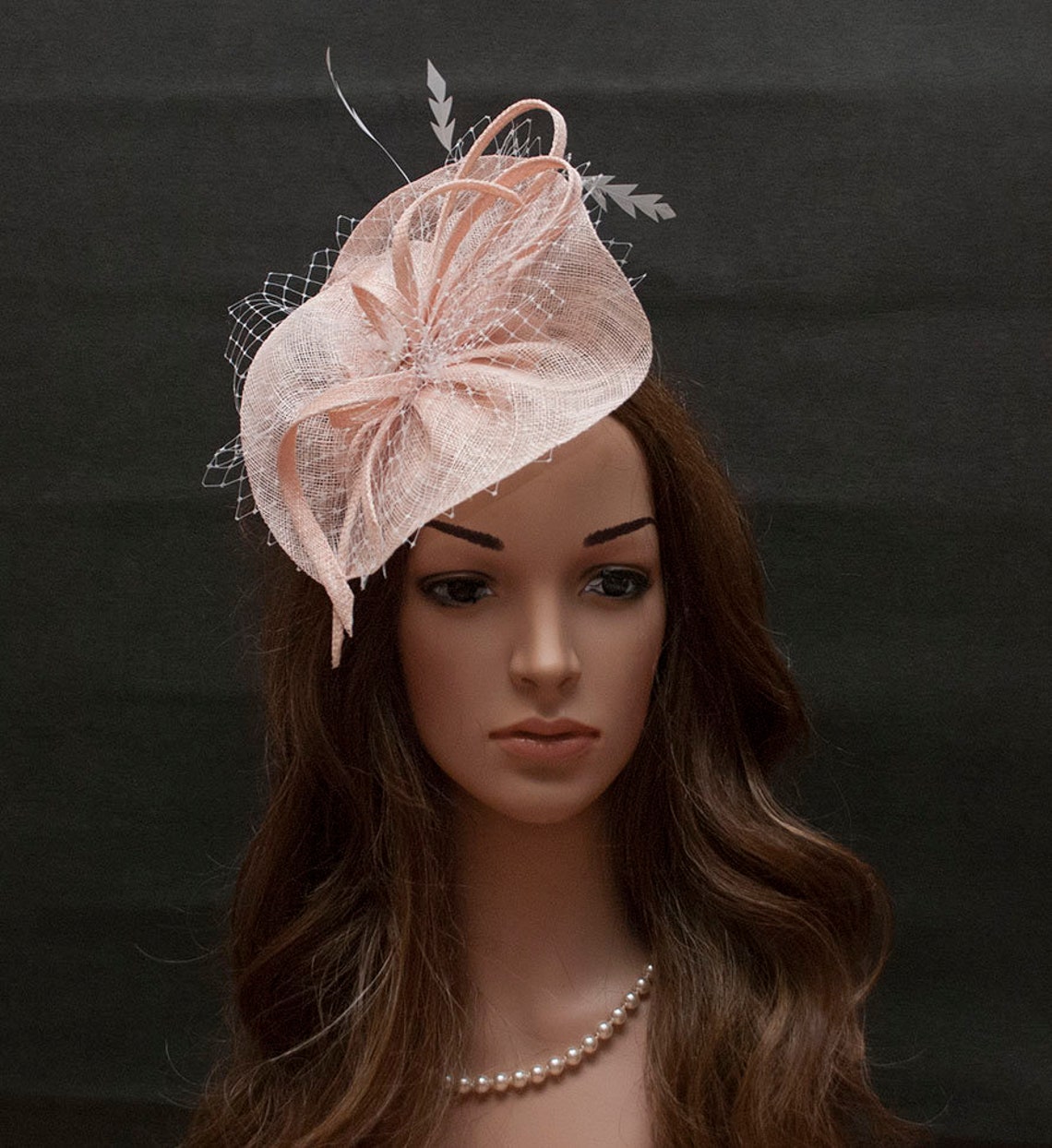 Blush Pink Fascinator Hat for Weddings Bridal Showers Etsy