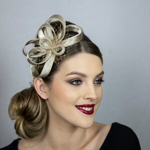 Golden wedding fascinator. New design from Less is More collection, 2024 image 9