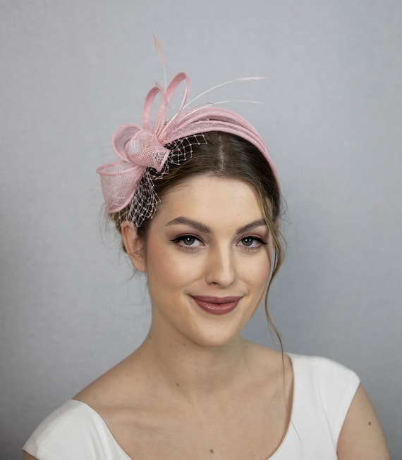 pink headpiece for wedding