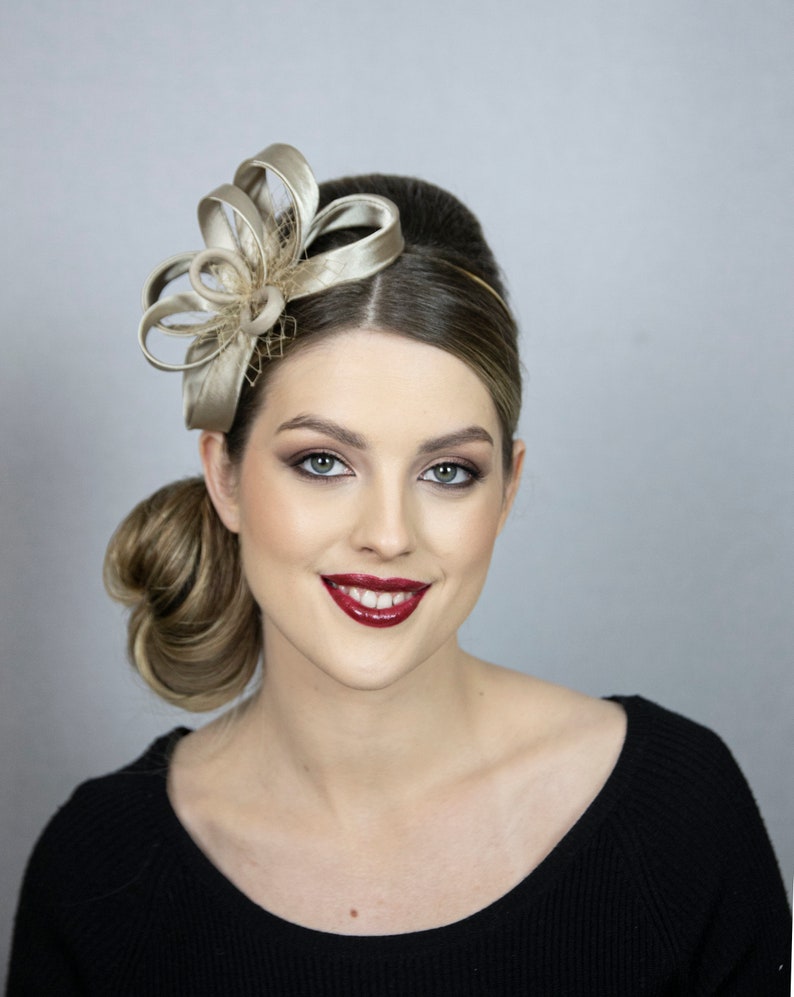 Golden wedding fascinator. New design from Less is More collection, 2024 image 8