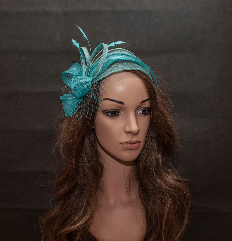 Teal fascinator teal wedding fascinator Etsy