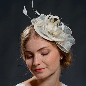 White wedding fascinator hat for your special occasions image 1
