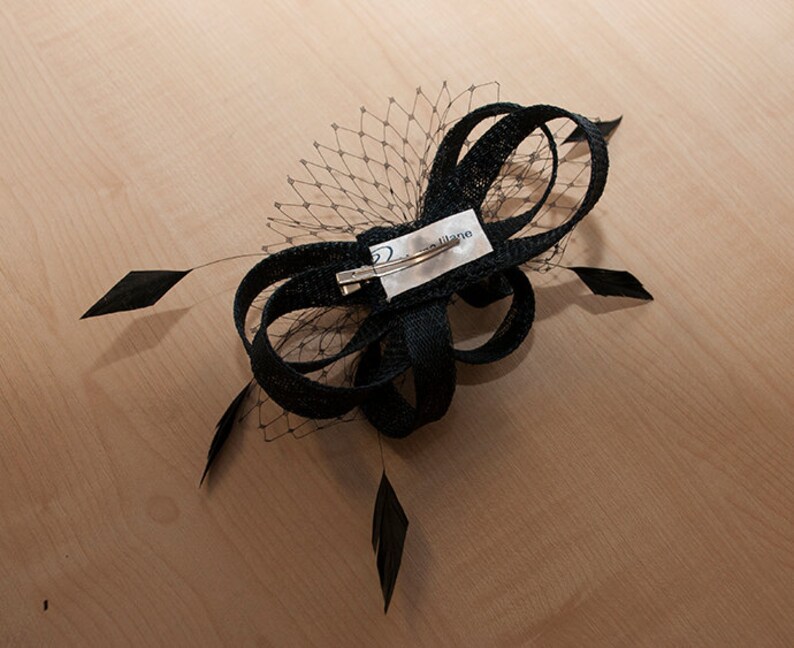 Black Fascinator Small Black Fascinator Black Wedding Etsy