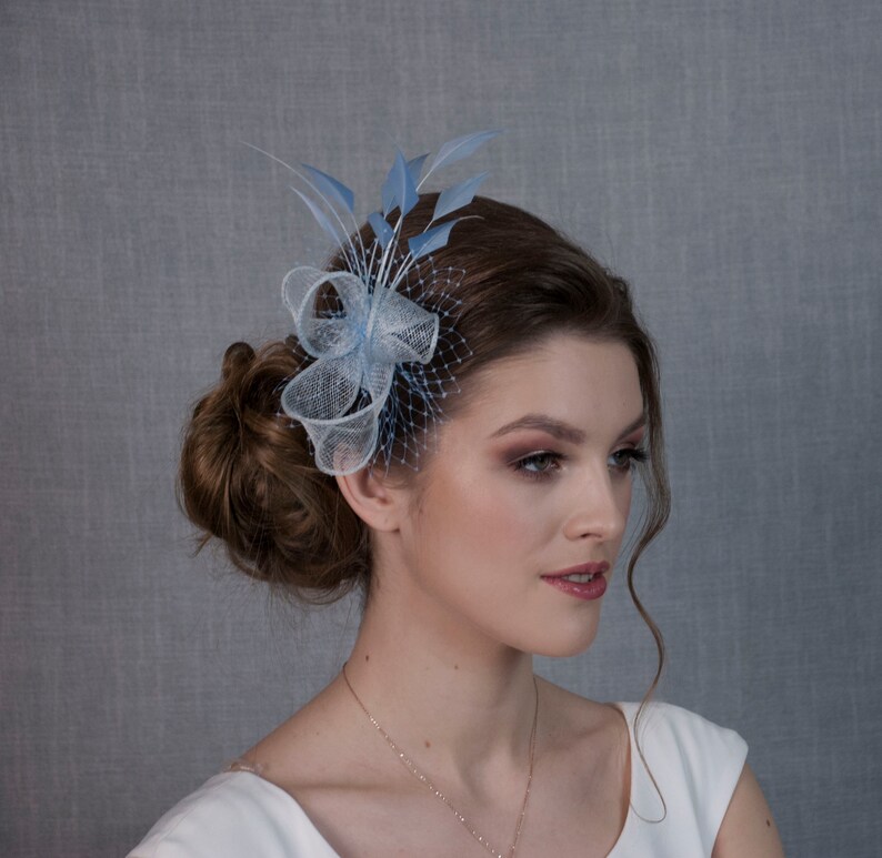 Light Blue Wedding Fascinator. Etsy UK