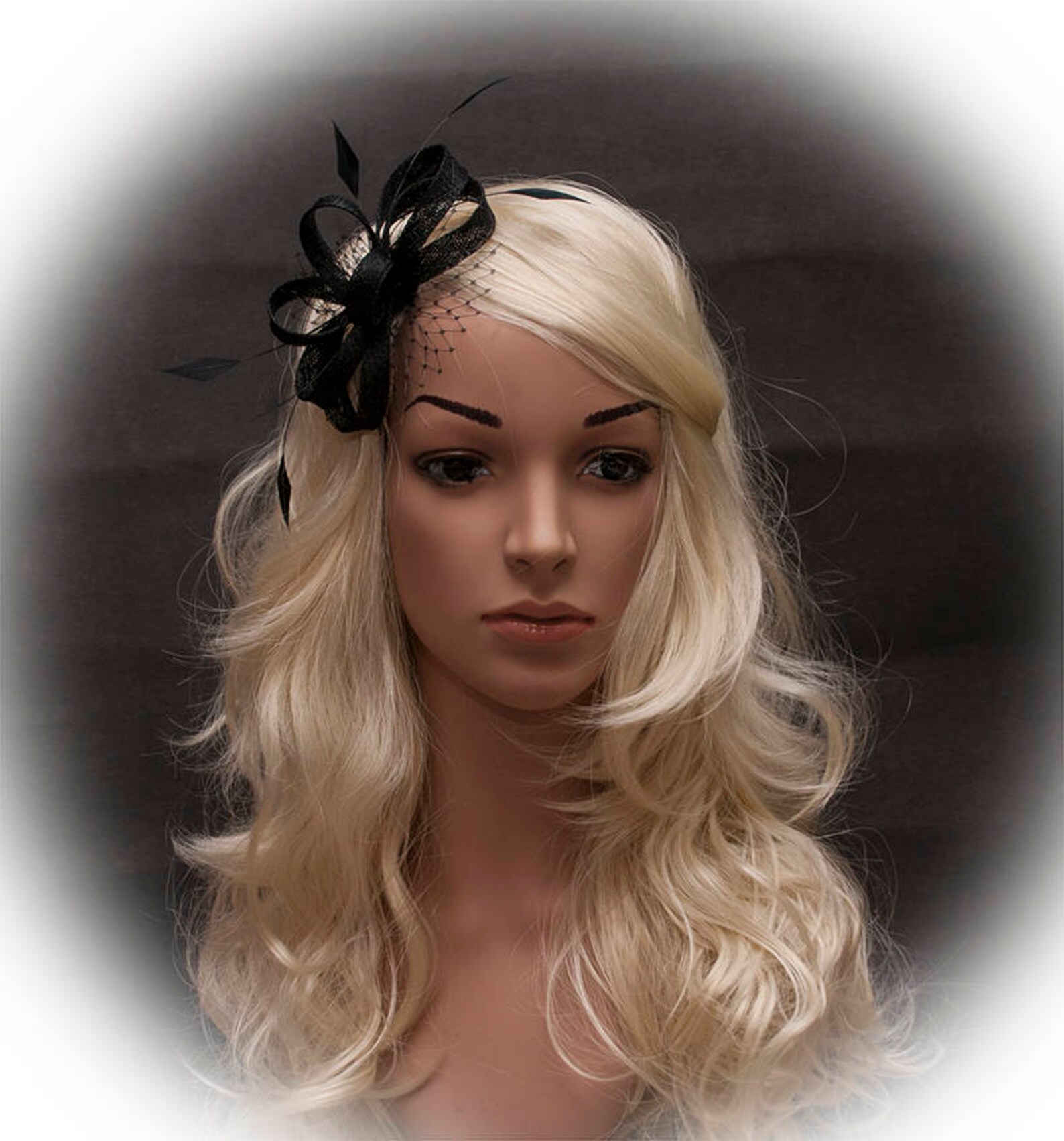 Black Fascinator Small Black Fascinator Black Wedding Etsy