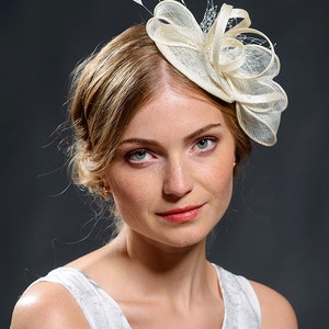 White wedding fascinator hat for your special occasions image 2