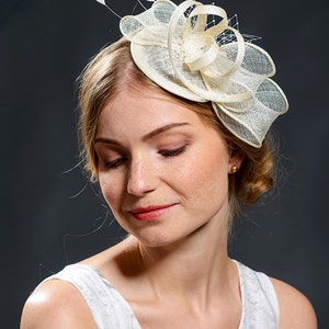 White wedding fascinator hat for your special occasions image 3