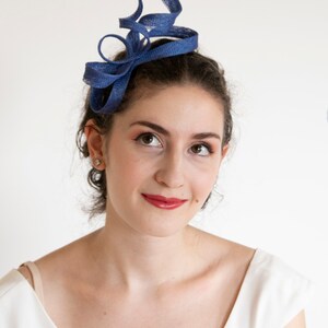 Blue minimalist fascinator. Royal blue fascinator. image 5